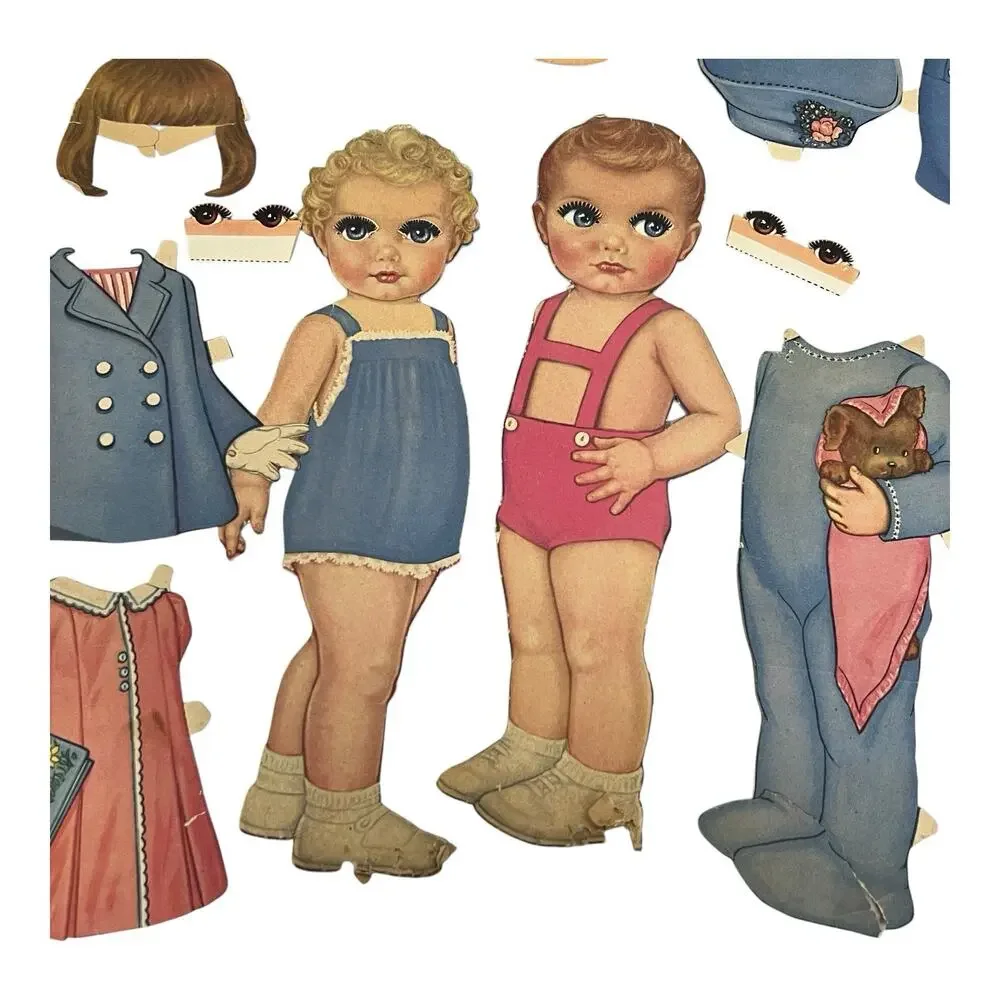 Vtg Winkie & Blinkie Paper Dolls Flutter‎ Eyes 13